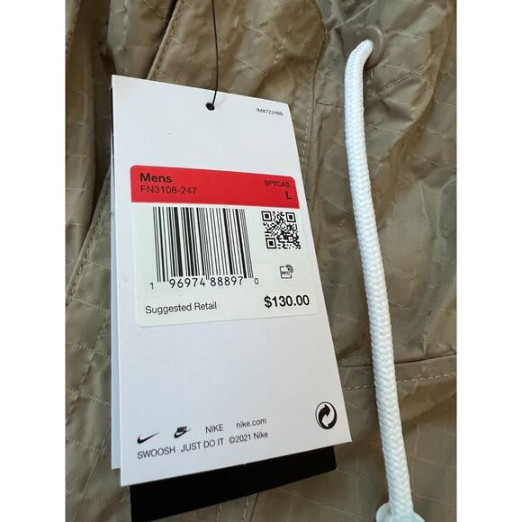 Nike Club Bowline Jacket Windbreaker Khaki Black FN3108-247 Men's Size L - Picture 3 of 12